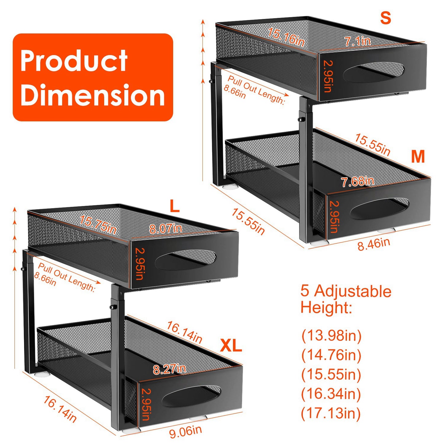 2-Tier Pull-Out Under Sink Organizer – Maximize Hidden Storage Instantly