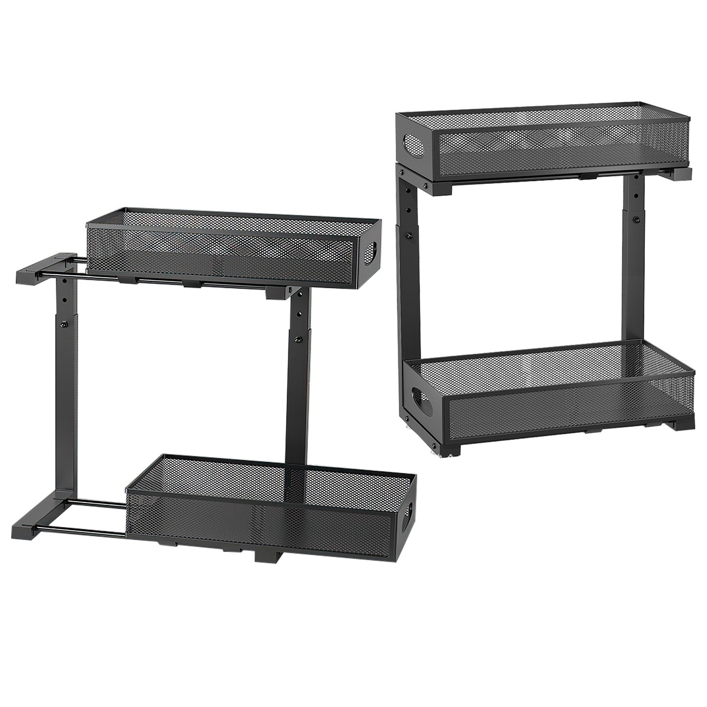2-Tier Pull-Out Under Sink Organizer – Maximize Hidden Storage Instantly