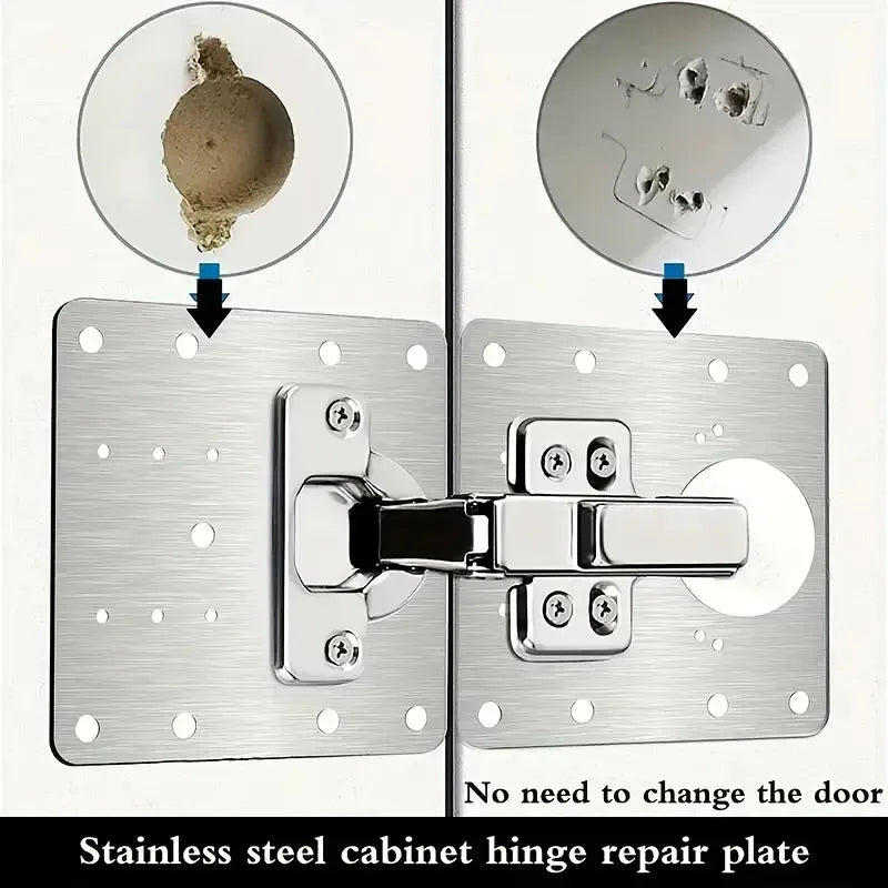 Heavy-Duty Stainless Steel Cabinet Hinge Repair Plate Kit