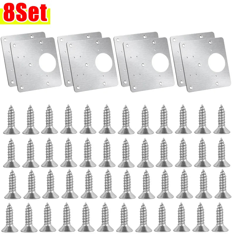Heavy-Duty Stainless Steel Cabinet Hinge Repair Plate Kit